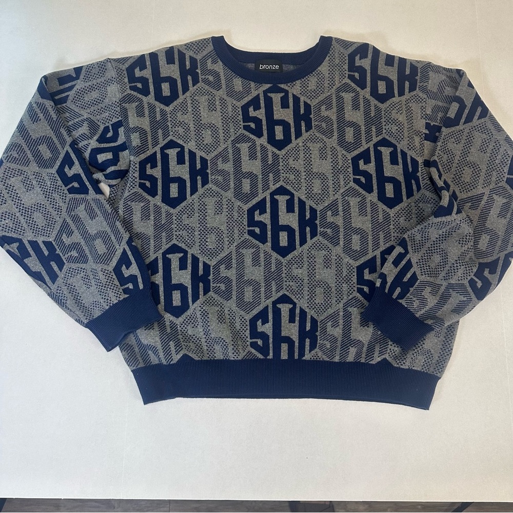 Bronze 56k Sweater In Grey - Size Medium - Rare Sold Out- New York Skateboarding